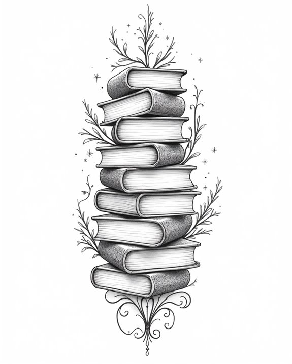 whimsical literary escape tattoo
