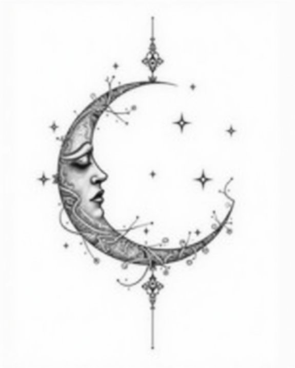 whimsical moon and bunny