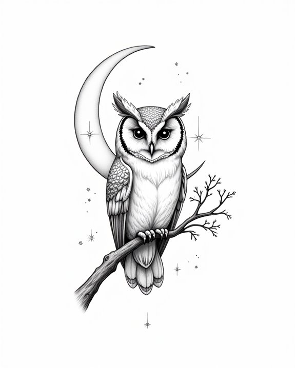 whimsical owl moon design