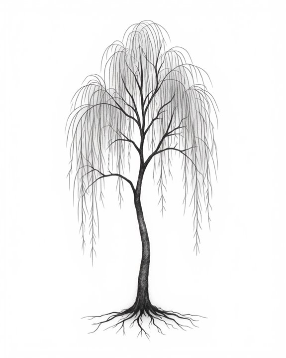 whimsical willow tattoo elegance