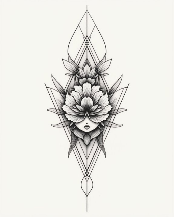 abstract expressive facial tattoos