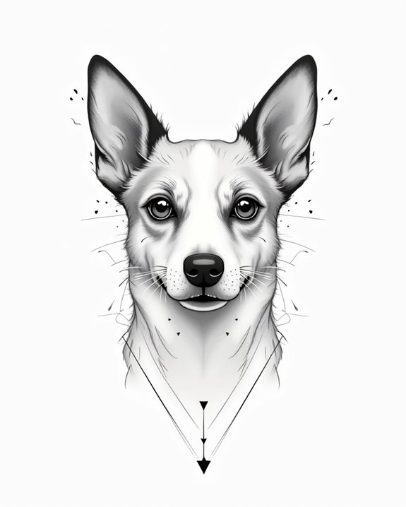 abstract geometric dog tattoos