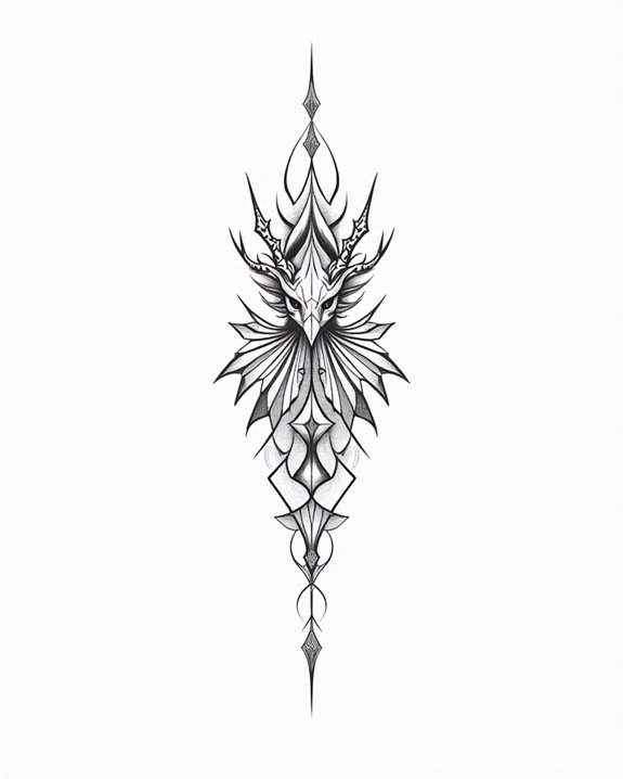 abstract geometric dragon design