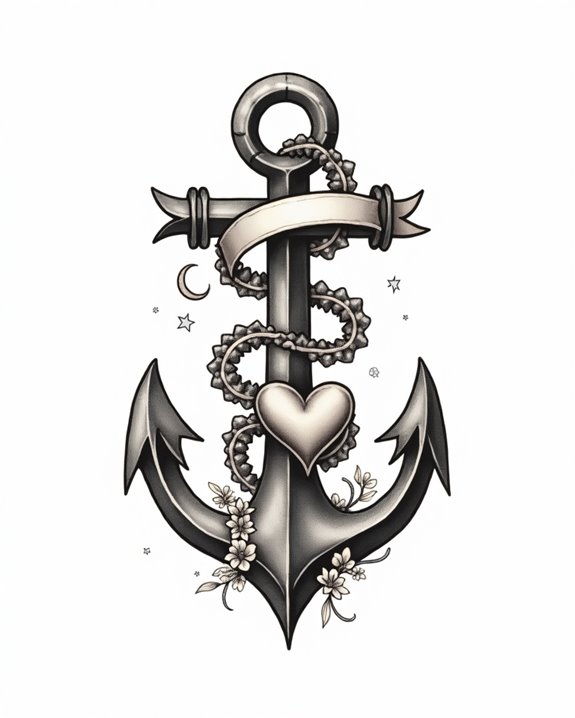 anchors and hearts symbolize love