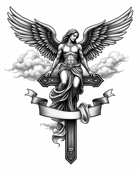 angel guarding on grave
