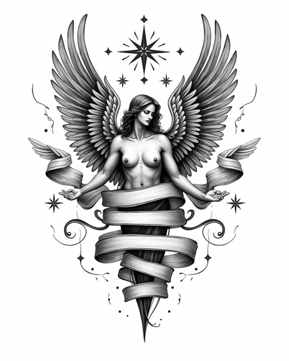 angel ribbons doves symbolism