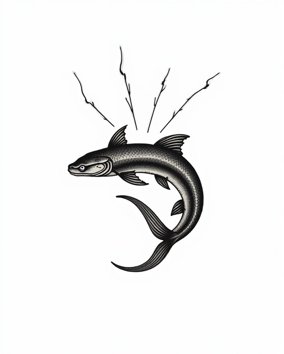antique sinuous fish art