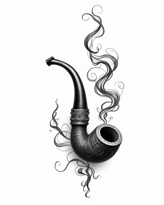 aromatic smoke rustic pipe