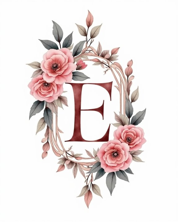 artistic emotional initial tattoos