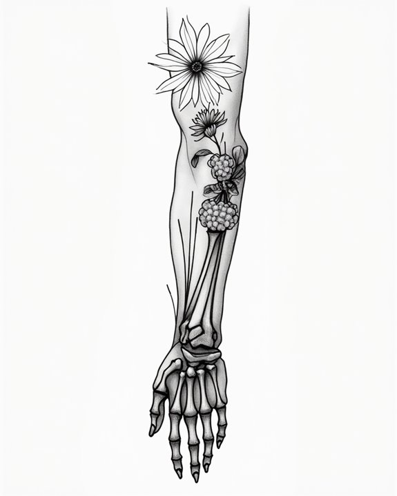 artistic scientific skeleton illustration