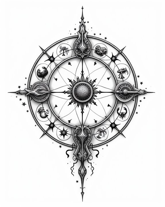 artistic zodiac symbols as accessories
