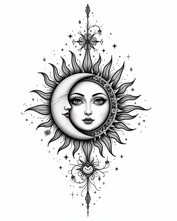 balanced celestial tattoo symbolism