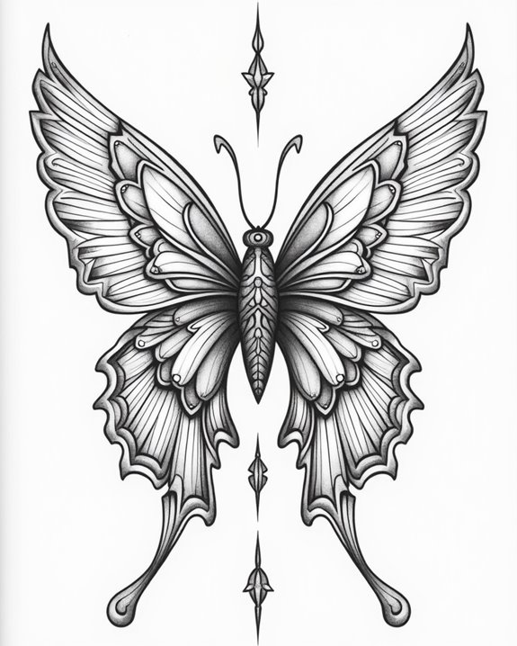 balanced elegant winged illustration