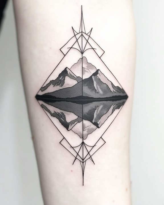 balanced mountain silhouette symbolism
