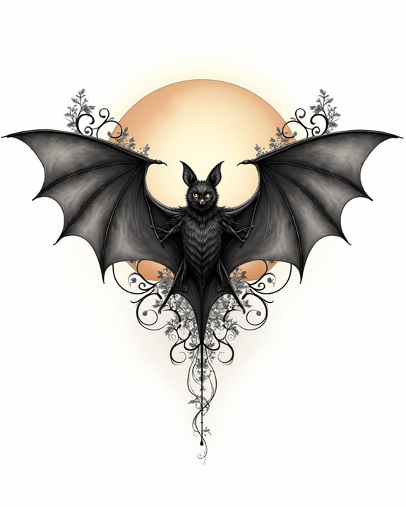 bat under moonlit glow