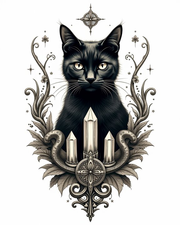 black feline lucky crest