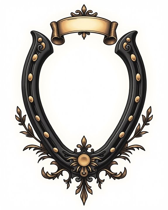 black gold horseshoe tattoo