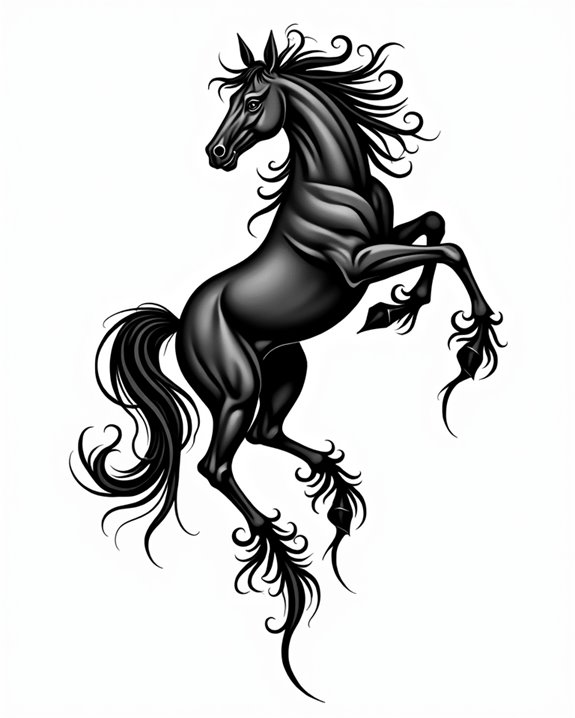 black stallion tribal tattoo