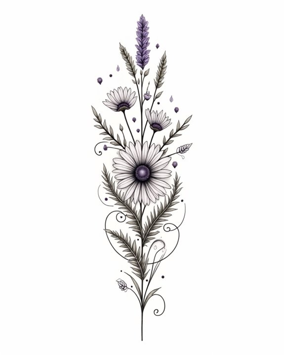 boho floral and grass