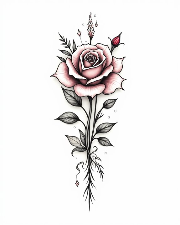boho floral fringe tattoo
