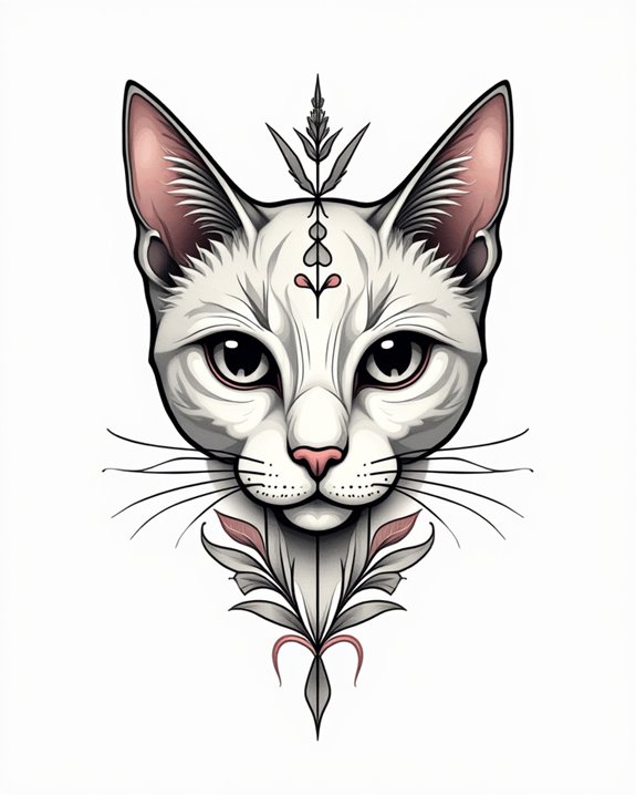 bold abstract feline facial art
