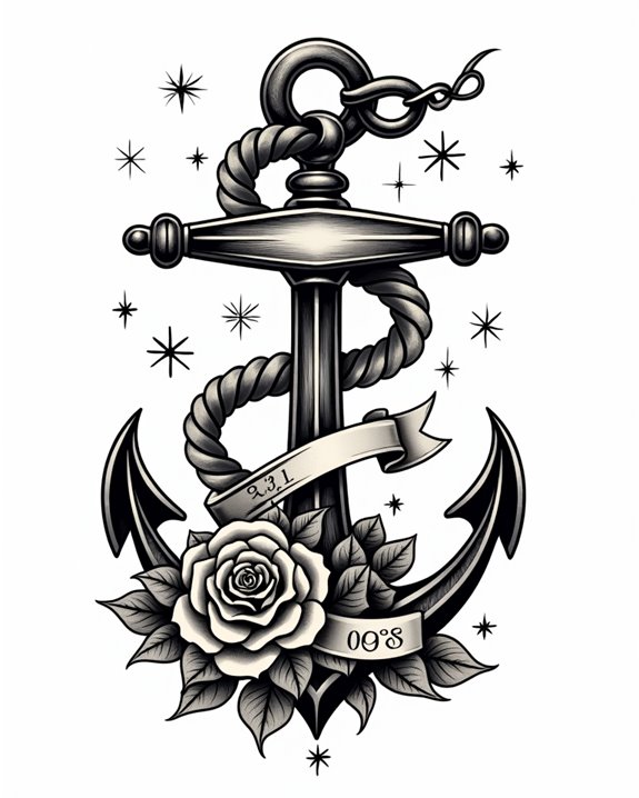 bold anchors and rushing waves