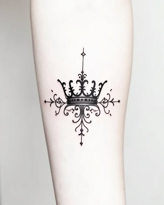 bold artistic crown tattoos