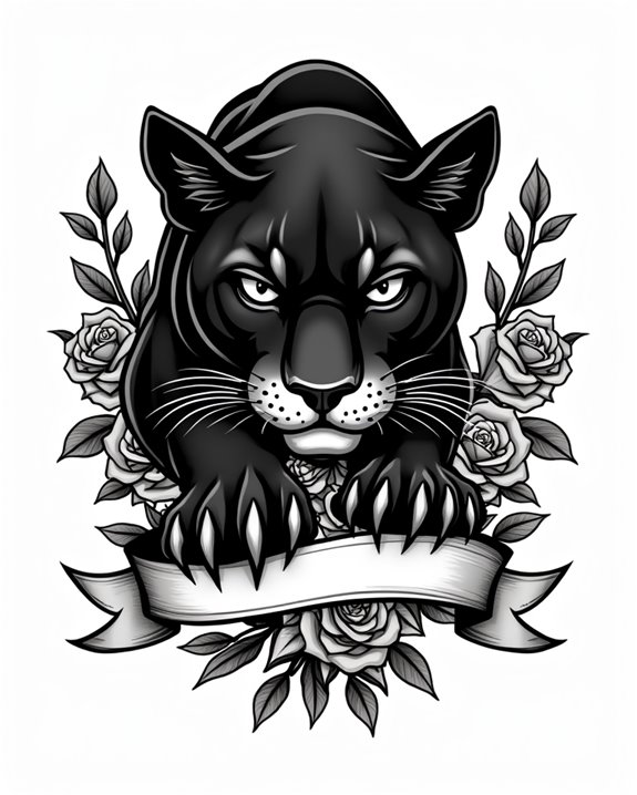 bold black panther tattoo