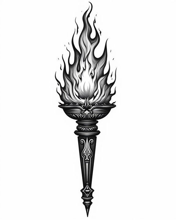 bold colorful torch patterns