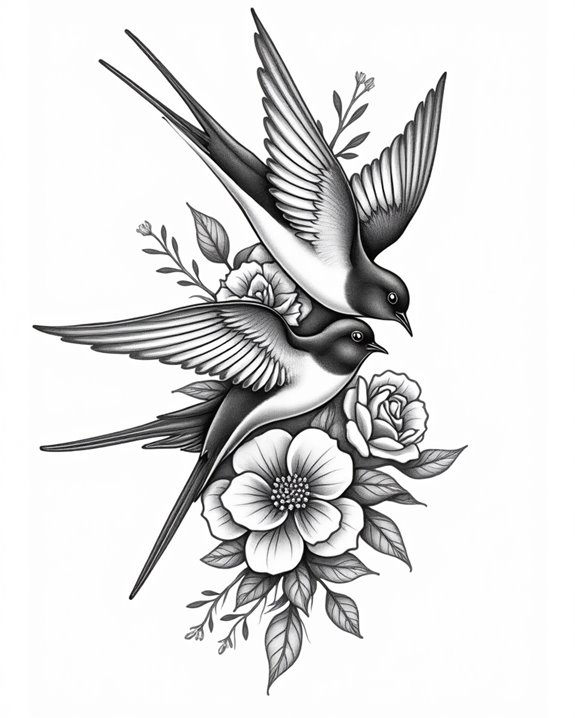 bold dynamic flying motifs