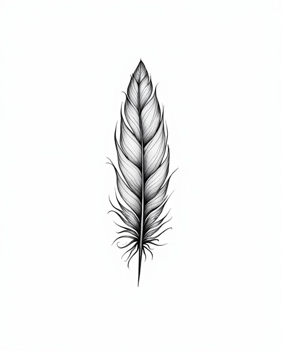 bold expressive feather tattoos