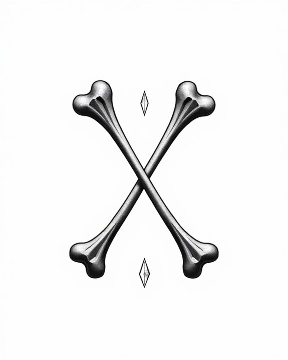 bold geometric skeletal symbolism