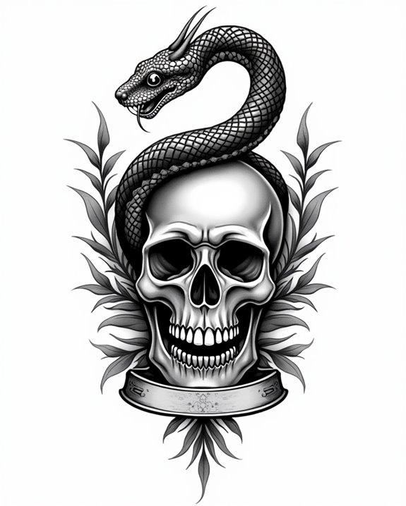 bold geometric skull art