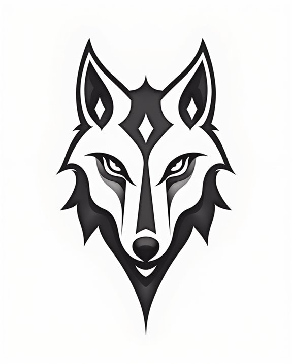 bold geometric wolf design