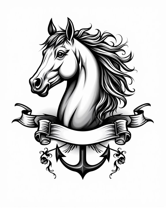 bold horse with banner