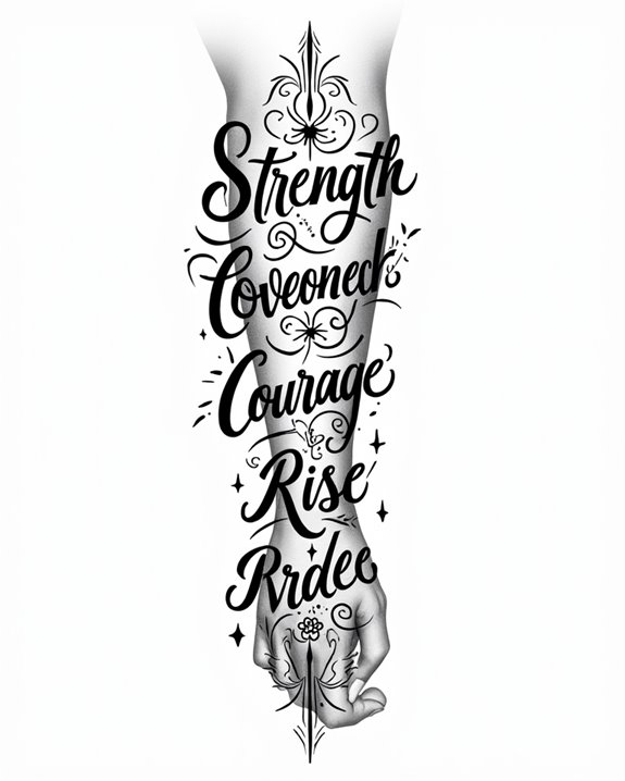 bold inspirational forearm tattoos