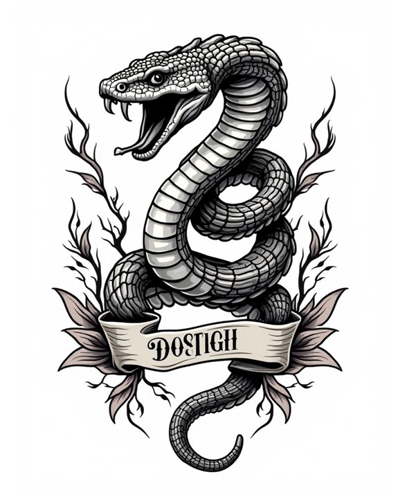 bold intricate rattlesnake detail