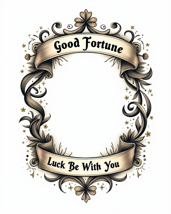 bold lucky sayings tattoos