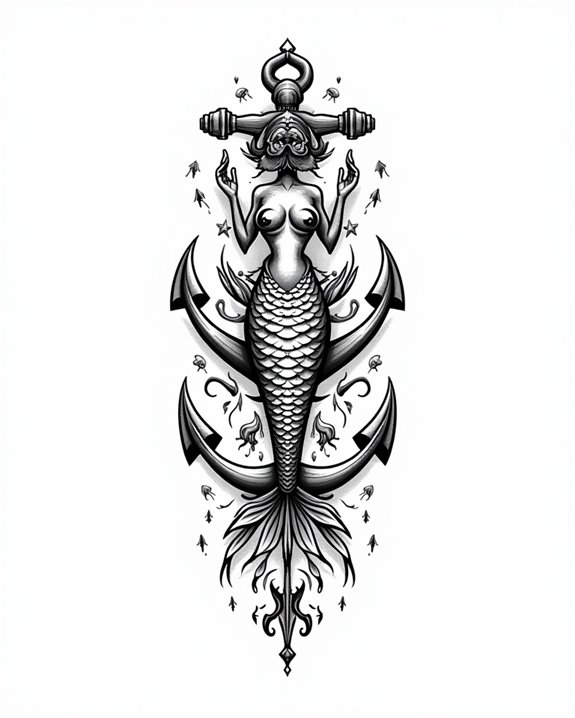 bold majestic mermaid tattoo