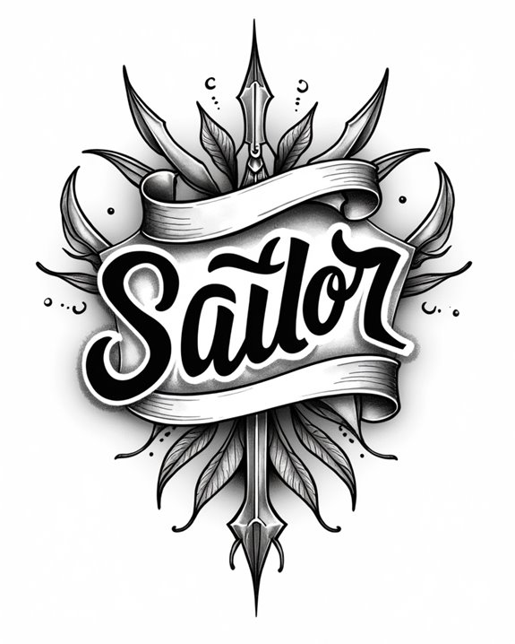 bold maritime calligraphy