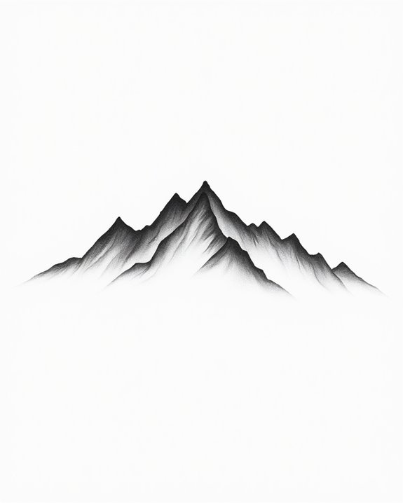 bold minimalist mountain tattoo