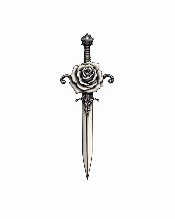 bold minimalist rose dagger
