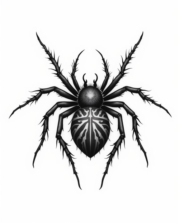 bold monochrome spider artwork