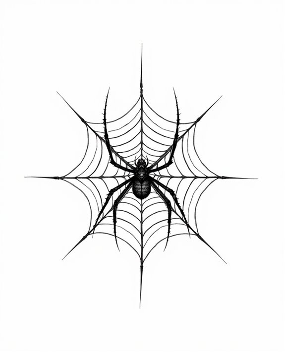bold nape web tattoo