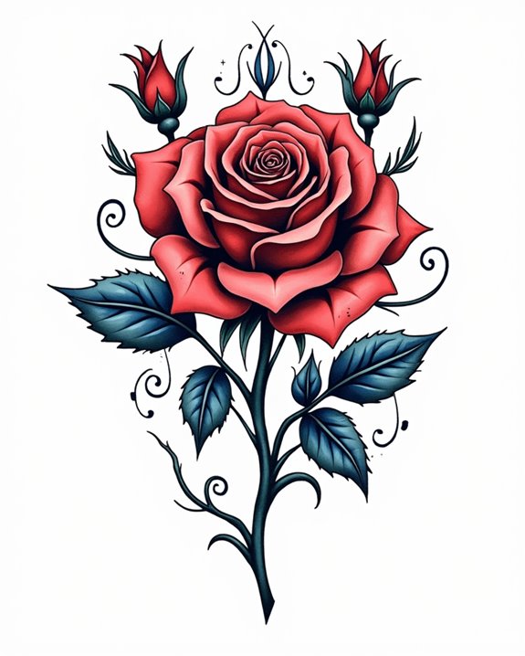 bold navy rose elegance