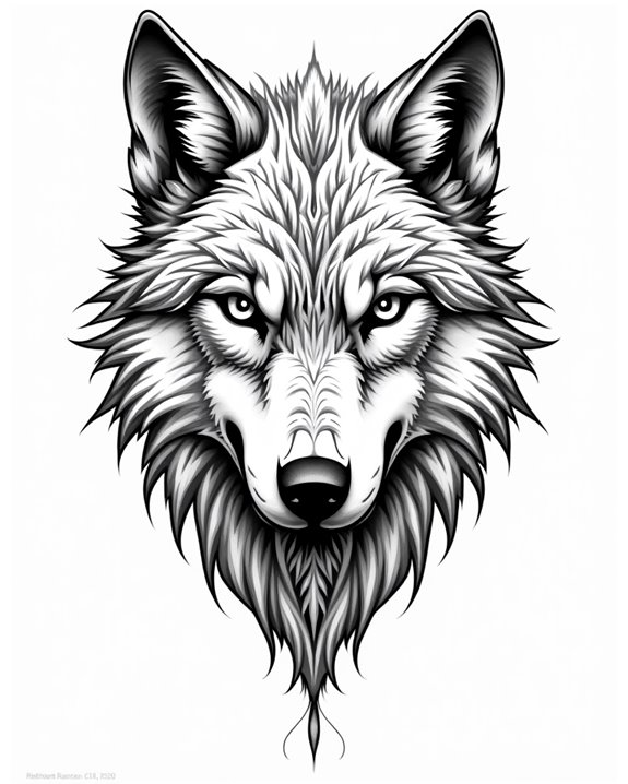 bold neo tribal wolf tattoos