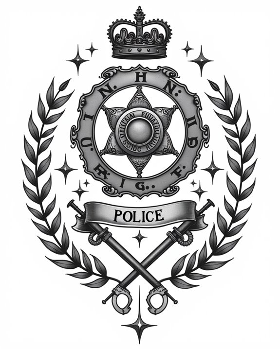 bold police symbols symbolize authority