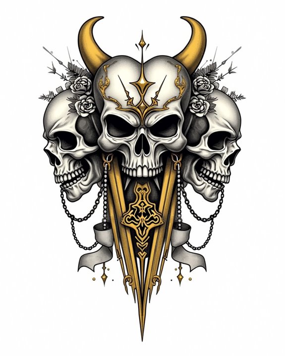 bold rebellious skull tattoos