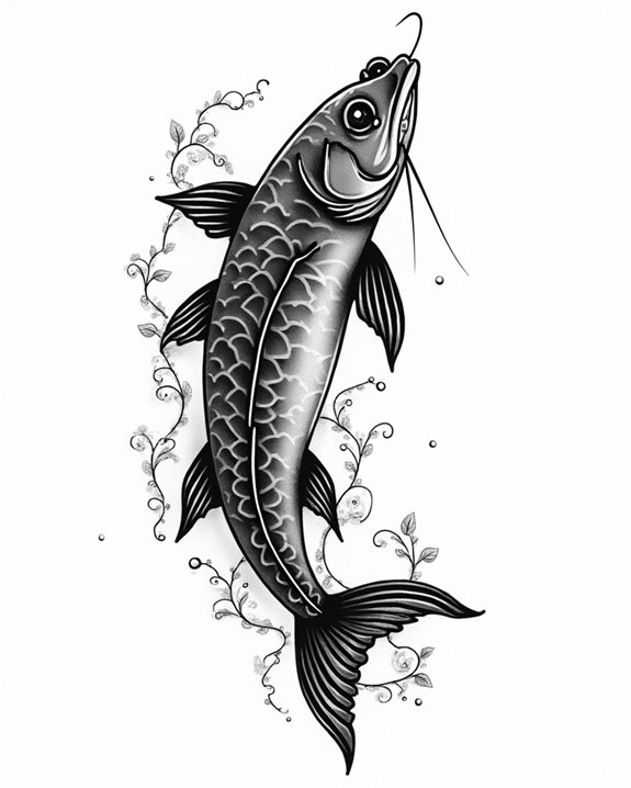 bold resilient sturgeon tattoo