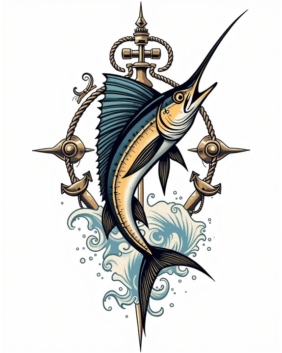 bold sailfish outline design